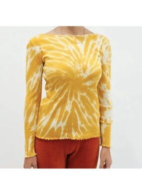 Paloma Wool Flor Yellow Tie-Dye Long Sleeve Women's Top